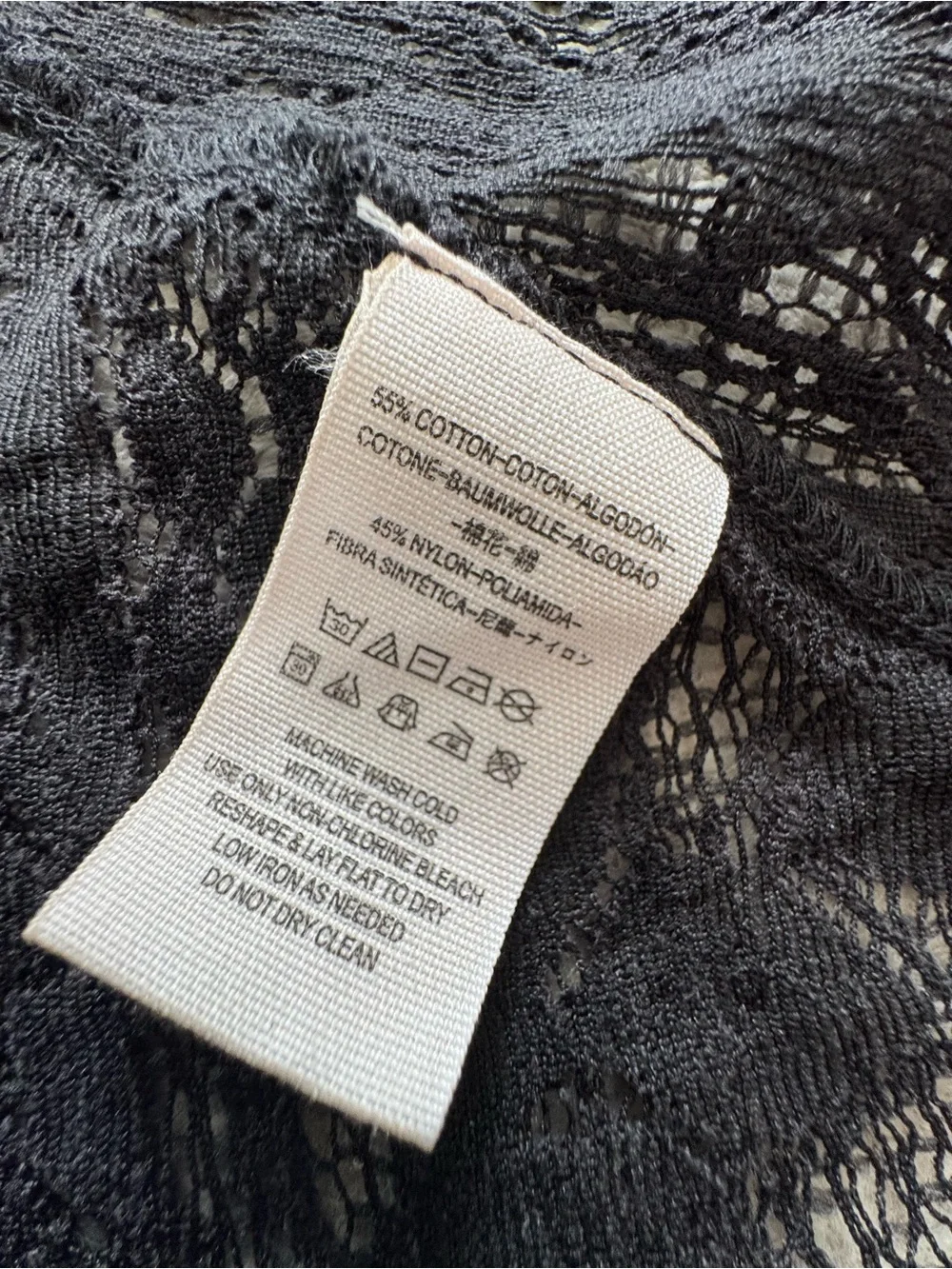 Free People Black Lace sleeveless Tank with brown- Trim Ribbed Neckline/XS/ NWT